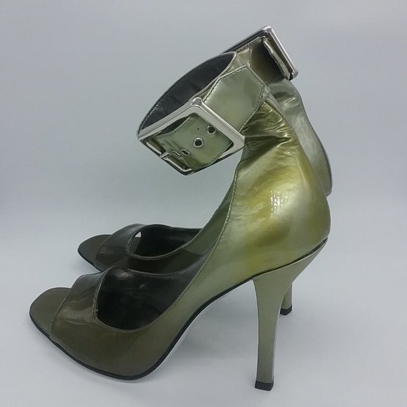 Marciano Patent Peep toe Ankle Cuff Heels - Picture 1 of 15